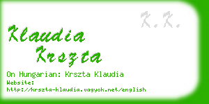 klaudia krszta business card